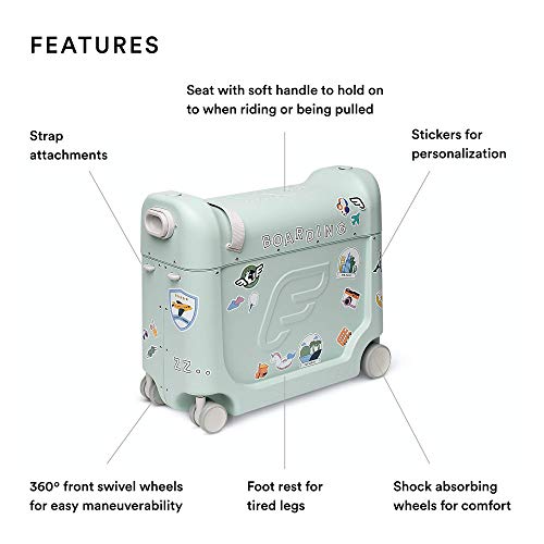 JetKids by Stokke BedBox, Green Aurora - Kid's Ride-On Suitcase & In-Flight Bed - Help Your Child Relax & Sleep on the… - Image 3