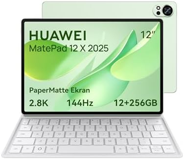 HUAWEI MatePad 12 X 2025 Yeni Tablet, 2.8K, 144 Hz, 1000 nit, 12 inç Ultra Net PaperMatte Ekran, 12+256 GB, 10.100 mAh Pil, 66 W SuperCharge, WiFi 7, HUAWEI Notes, Ultra Hafif Klavye, Yeşil Kalemsiz - Görsel 2