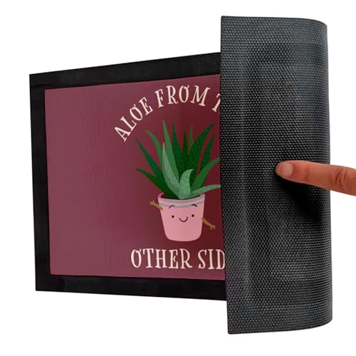 Paillasson rouge plantes Aloe Vera 75x50 cm, le tapis d'accueil chaleureux pour passionnés