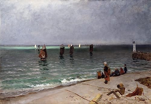 Tableaux Graffiti Art Mural Pêcheurs Fritz Thaulow Poster Impression 60x90cm