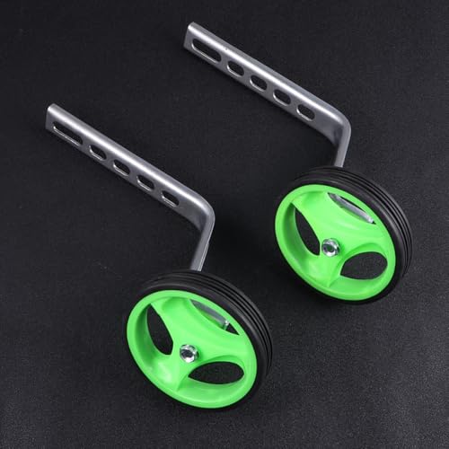 Ruedas de entrenamiento auxiliares para bicicleta Abaodam, universal 12-20 pulgadas con soporte de equilibrio color verde para niños y bicicletas miniatura 5
