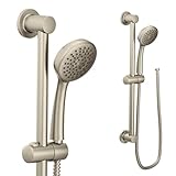 Moen Eco-Performance Brushed Nickel Detachable Handheld Shower Head with 24-Inch Slide Bar and 69-Inch Hose, 3868EPBN