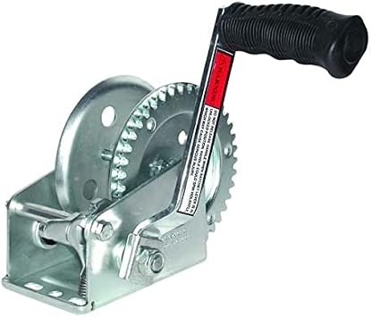 JIF Marine 1400lb/630kg Trailer Winch, Ratio 41, 7" Handle, with Strap