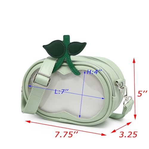 Kawaii PU Leather Ita Bag Y2k Shoulder Crossbody Bag Aesthetic Cute Cherry Sause Cute BagPin Display3