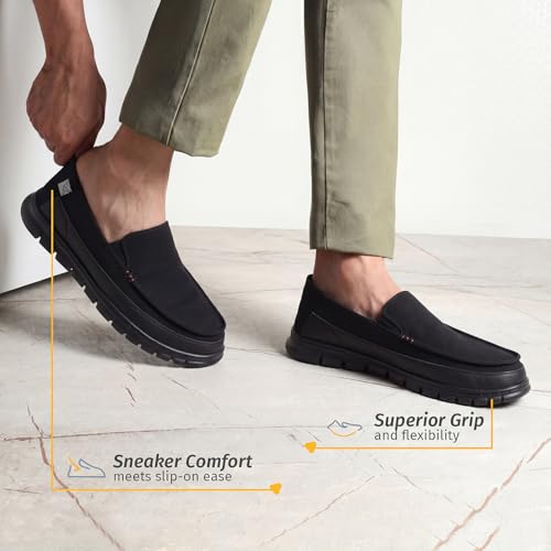 Image of YOHO Loafers for Men | Comfortable Slip on Shoes | Durable Denim Upper | Cushioned Lightweight Footwear | Lofos 101