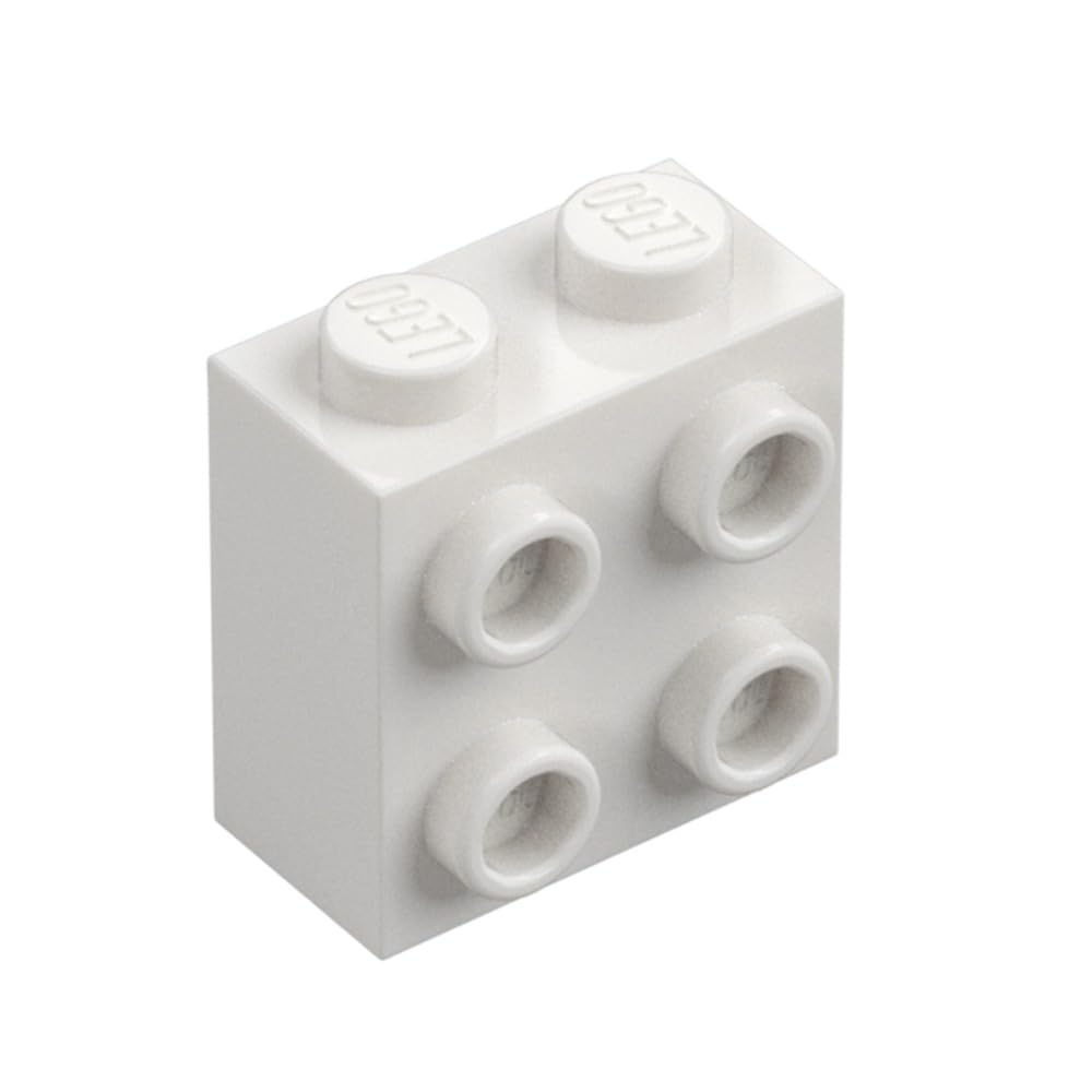 LEGO Brick, Modified 1 x 2 x 1 2/3 with Studs on Side, Part 22885 (White, 10, Bricks) — image 1