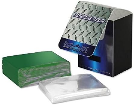 MAX PRO Shuffle-Tech Premium Bundle Pack - Deck Box + 100 GREEN GLOSS Finish Sleeves and 100 Perfect Fit Sleeves DOUBLE SLEEVING KIT (fits Magic / MTG Cards)