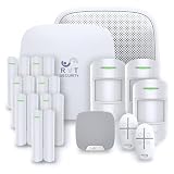 RVT SECURITY kit Allarme wireless: centrale Hub2 (4G), 7 contatti di apertura, 3 rilevatore di movimento PIR, sirene esterna e interna, 2 telecomandi. Ideale per casa, gestibile con App AJAX