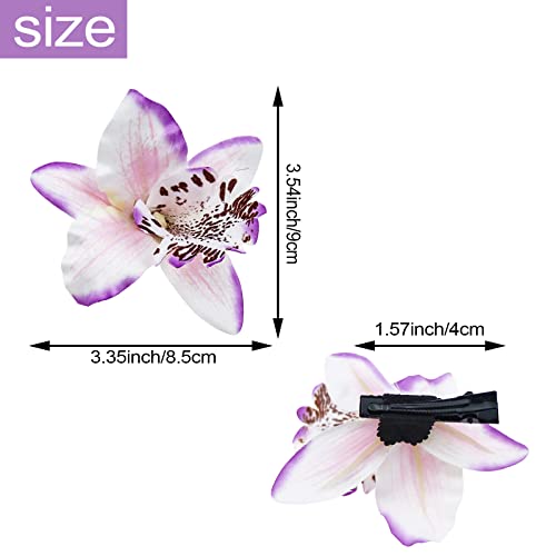 20 PCS Bohemian Hawaiian Orchid Flower Hair Accessories, Alligator Clips, Big Hair Pins - Image 2