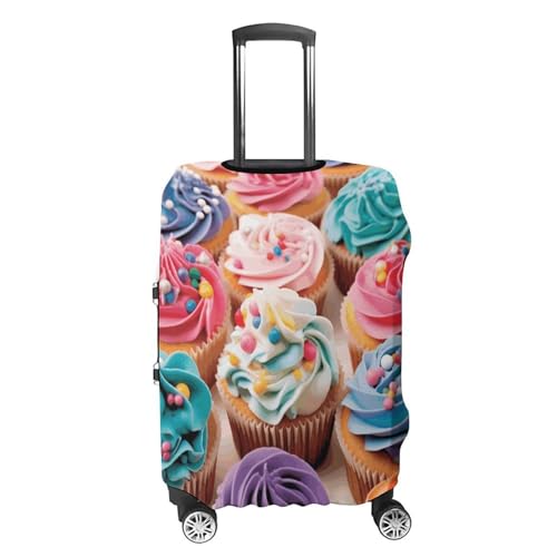 Anti-Scratch Luggage Cover Birthday Cupcakes Printed Luggage Case Protector Washable Suitcase Covers Elastic Suitcase Protector for Size S (19-21 inch) Luggage4