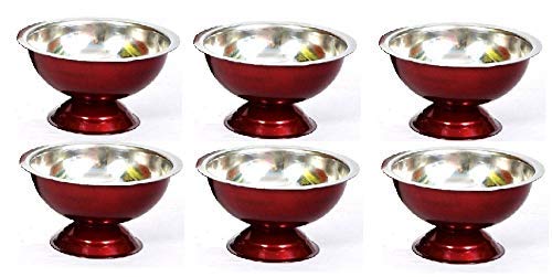 Coupes en acier inoxydable marron pour crème glacée lot de 6 Bar-Loi-218