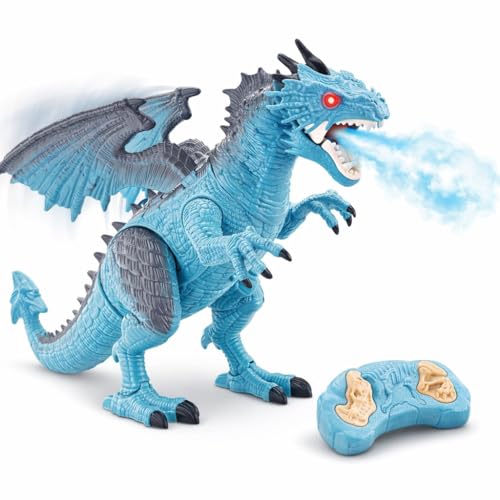 Liberty Imports Remote Control RC Ice Dragon with Breaking Smoke Toy, Large LED Light Up Walking Roaring and Spraying Mist, Shaking Head, Light Up...