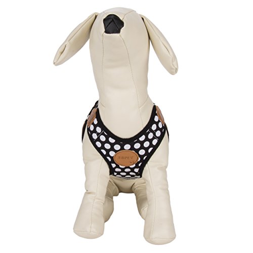 Cuecue Pet Choke Free Harness With Leash, Black/White, Medium #TOP2