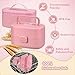 Pawtong Bento Lunch Box with 8oz Soup Thermo, Kids Sustainable Bento Box Leakproof Lunch Food Containers with Lunch Bag, Kids Thermo Insulated Hot Food Jar for School, Trvael (Pink)