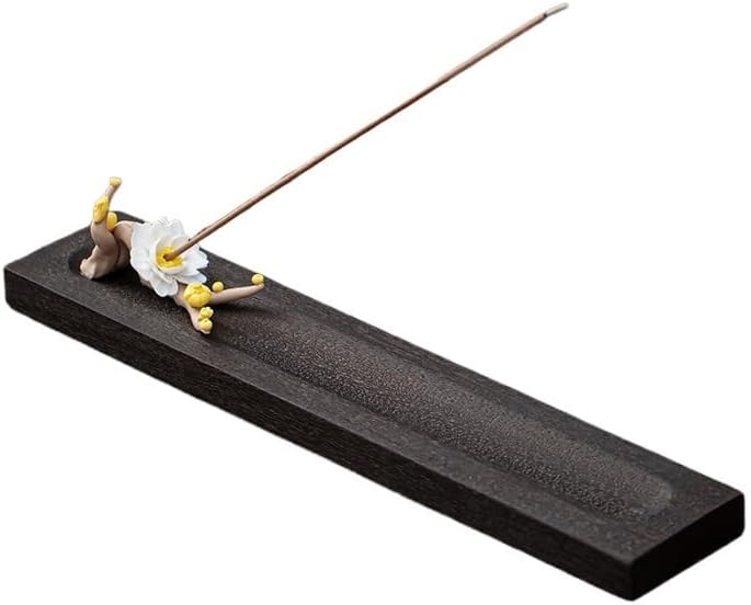 thalo Insence Holder Ceramic Lotus Incense Holder Indoor Simple Lying Incense Burner Incense Seat Tea Table Zen Decoration Incense Ornaments Incense Burner Holder(E)