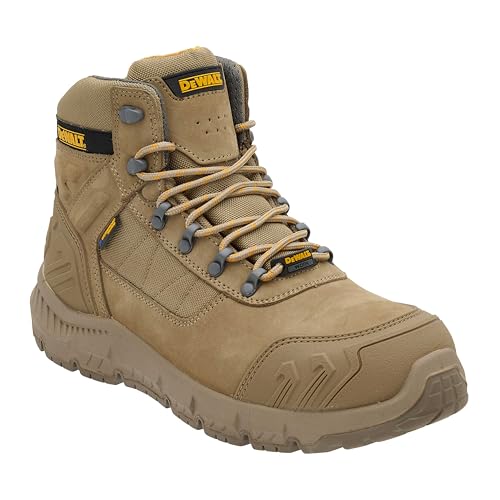 DEWALT Milburn S7 Bottes de sécurité imperméables en cuir nubuck avec embout en acier pour homme, stone, 42 2/3 EU