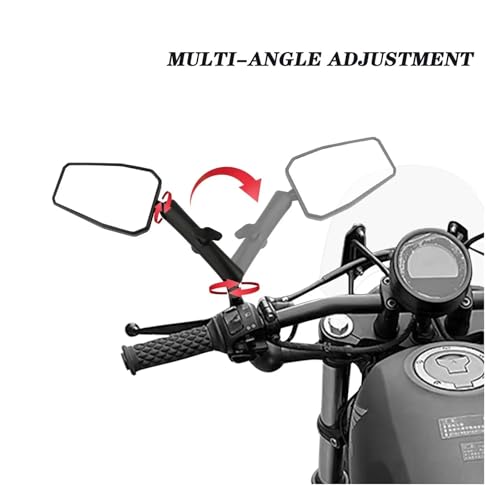 Espejos retrovisores para motocicleta antivibración con angulo ajustable negro 4