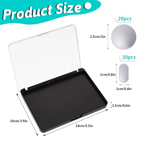 Abeillo Empty Magnetic Makeup Palette Set Magnetic Palette with 20PCS Round and 30PCS Square Adhesive Metal Stickers for DIY Eyeshadow Blush - Image 3