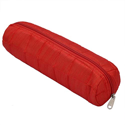 Kuber Industries Watch Case,Bangle Box/Wrist Watch Holder/Watch Organizer/Bracelet Pouch Zip Top Watch Case With One Roll (Red, Kubmart16098, Cotton)