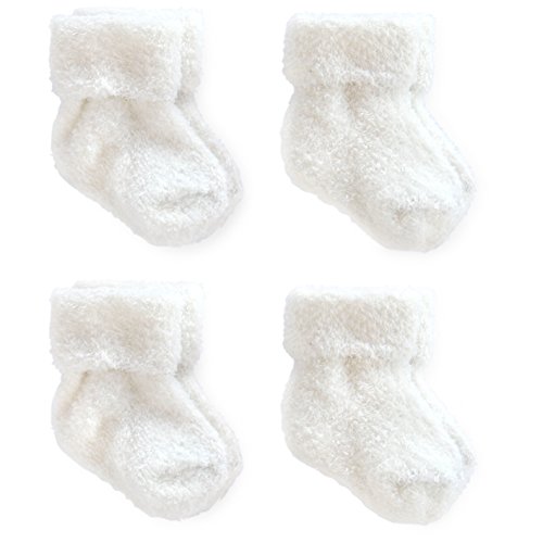 Image of Just One You By Carters Unisex_Baby 4-Pack Ankle Sock Set - White (0-3 Months)