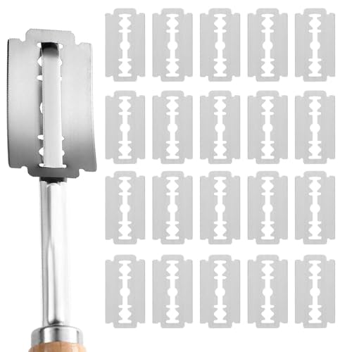 Bread Lame Blades, 20-Pack Bread Lame Blades Refill, Bread Scoring Blade Replacement, 6Cr13 Surgical-Grade Stainless Steel Blades - Precision Razor Blades Designed for Sourdough Bread Scoring