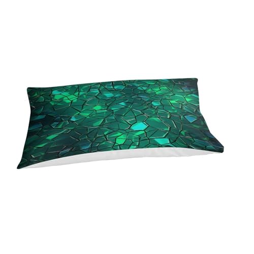 Housse de couette avec fermeture à glissière émeraude lit simple