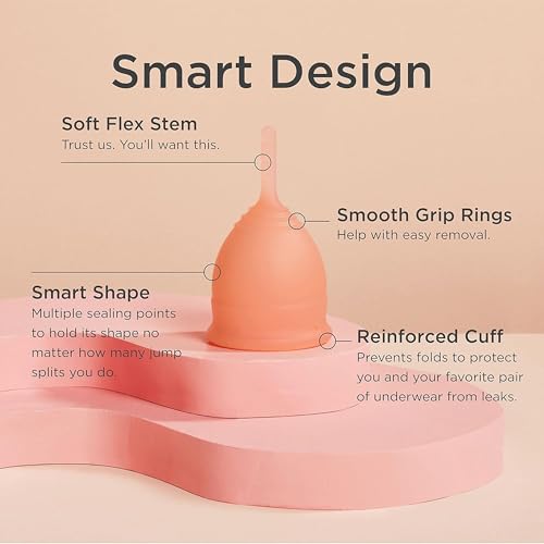 Image of Saalt Soft Menstrual Cup, Reusable Period Cup with Carry Bag | Comfortable Reusable Menstrual Cup with Leak-Free Protection Up to 12 Hours, BPA and Latex Free, Small, Desert Blush