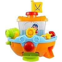 Quickdraw Plastic Pirate Ship Boat & Water Cannon Toy - Multicoloured, for Toddlers 12 months+