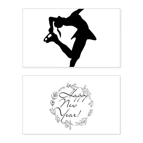 Tarjeta de felicitación de año nuevo Silhouette Sport y mensaje de bendición conmemorativo