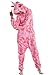 Produktbild Dolamen Erwachsene Unisex Jumpsuits, Kostüm Tier Onesie Nachthemd Schlafanzug Kapuzenpullover Nachtwäsche Cosplay Kigurum Fastnachtskostuem Xmas Halloween (Large (65"-68.8"), Pinkstar)