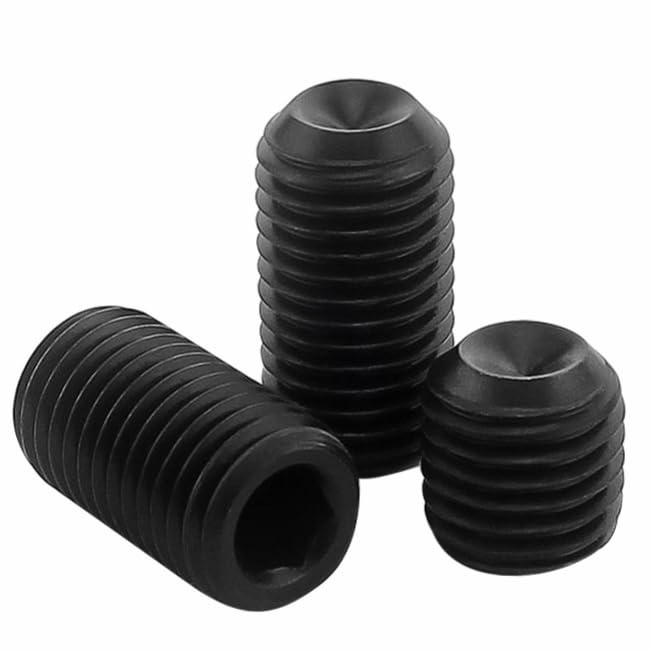 30Pcs M4-0.7x20mm Black Hex Socket Set Grub Screws,Headless Cup Point,Internal Hex Drive,Alloy Steel,Grade 12.9 Carbon Steel,for Towel Rack Door Knob