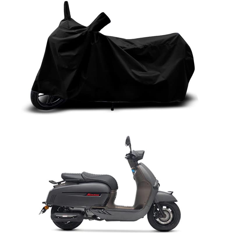 Image of 100% Scratchproof /UV-Rays /Heat Protection /Birds Dropping /Water Resistant /Dust Proof /Waterproof /Full Bike Scooty Two Wheeler Body Cover Compatible for Sixties 300i Matte All Varients[Black]