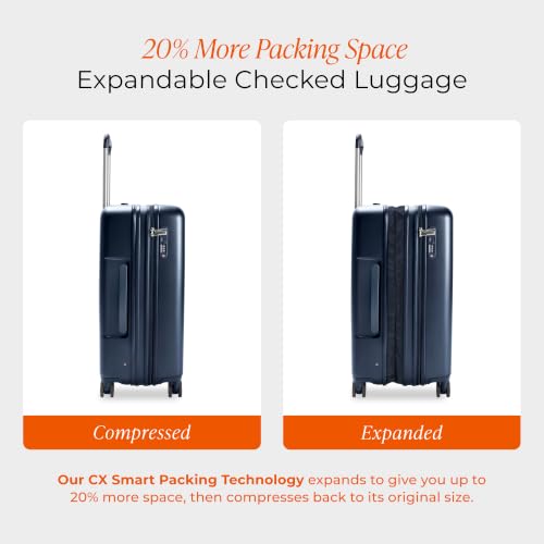 Briggs & Riley 27" Medium Expandable Spinner - Checked Luggage for Travel, Suitcases with Wheels, Hardside Rolling Bag for Men & Women, Self-Repairing Zipper - Sympatico Collection, Navy by Briggs & Riley - Used condition - Image 5