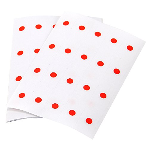 Prelaminated 1/4" Dots - 5/8" x 1 1/4" 200/Pkg (Fluorescent Red)…