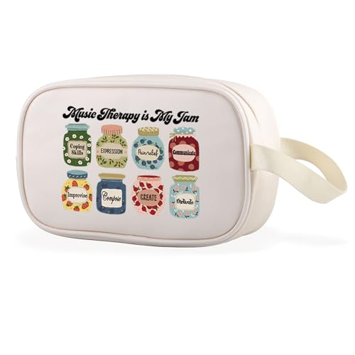WCGXKO Music Therapy Is My Jam Clear Makeup Bag Musician Music Therapy Music Teacher Gift (Music Therapy Cbag)