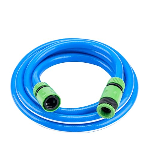 10 m Wasserschlauch in Lebensmittelqualität, mit Schlauchanschluss-Set, für Trinkwasser, Wohnwagen, Wohnmobile und Wohnmobil, Bewässerung, 12 mm ID (1/2 Zoll) x 16 mm OD