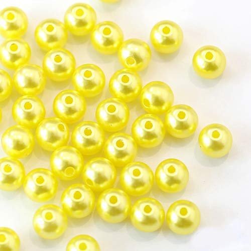 NICKI Garment Beads - Many Colors ABS Imitation Pearls Round Beads With Holes DIY Bracelet Earrings Charms Sewing Beads Necklace Jewelry Making B3625 (Citrine 3mm-1000pcs)