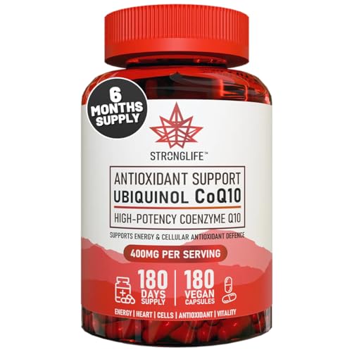 CoQ10 Ubiquinol 400mg 180 Capsules 6 Month Supply - High Strength Active Form Bioavailable Coenzyme Q10 Supplement