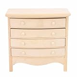 [Meubles d'imitation] Cette commode miniature en bois comprend 4 tiroirs faciles à tirer, imitant de vrais meubles, ce qui la rend parfaite pour la décoration d'une maison de poupée ou d'une collection de chambres.