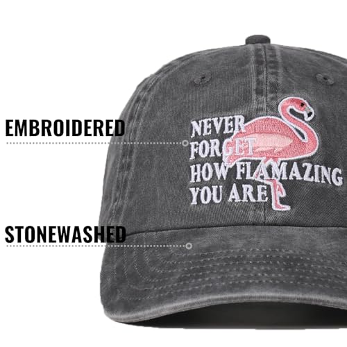 Image of InnoBeta Flamingo Gifts for Women Flamingo Lovers, Adjustable Vintage Baseball Cap Washed Cotton Embroidered Hat