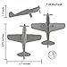 TimMee WW2 Fighter Ace Planes - Gray 9pc Plastic Army Men Airplanes USA Made