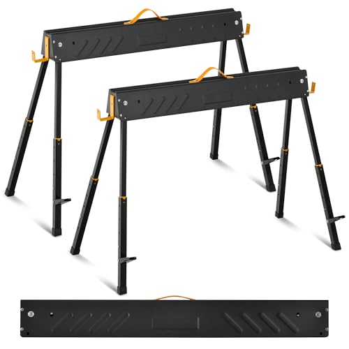 DWVO Folding Workhorses 2 Pack with Adjustable Legs