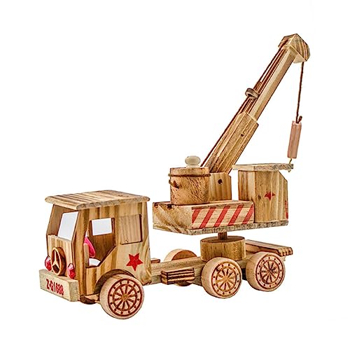 Toyvian 2 Peças Modelo De Trator Artesanal De Madeira Guindaste De Escritório De Madeira De Bambu