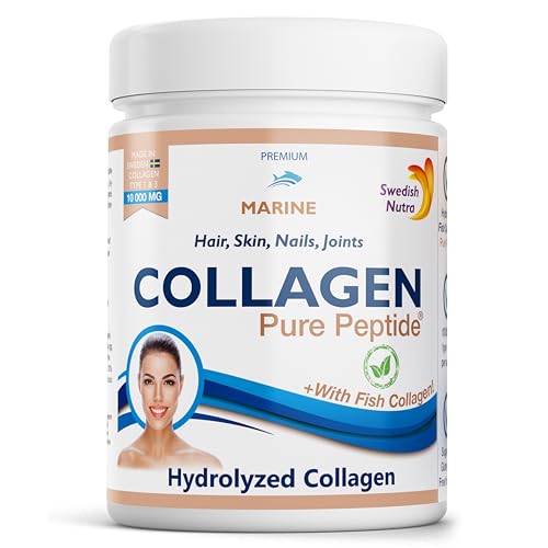 Collagène marin 10 000 mg pour la fermeté de la peau et la force des cheveux et des ongles