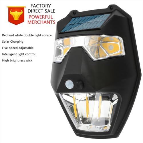 Outdoor Lights - Motion Sensor Solar Powered Lighting | 5 Modes Outside Wall Light With Balcony Use, Pathway Lamp With Backyard Landscaping, Porch Terrace Garden Illumination For Walkway – Image 4