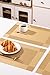 LEXMORE Placemats Set of 4 Vinyl/Plastic Woven Place Mats for Kitchen Table Indoor/Outdoor Washable Placemat Wipeable Dining Table Mats(Gold Cube)
