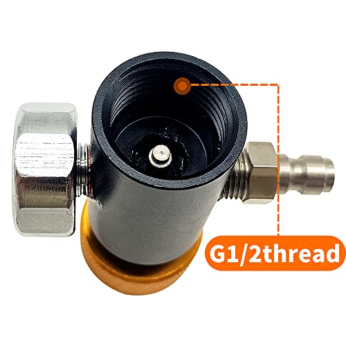 Madat Paintball Co2 Tank Adapter With 3000Psi Gauge Universal Paintball Remote Fill Adapter Compressed Air Fill Station Remote On/Off Switch Asa #TOP4