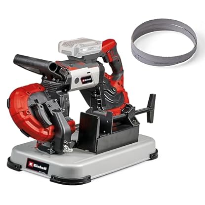 Foto di Einhell Sega a nastro per metallo a batteria TE-MB 18/127 U Li-Solo Power X-Change (18 V, altezza di taglio 115 mm, larghezza di taglio 127 mm, telaio inferiore, incl. 2 lame a nastro, senza batteria)
