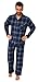 Produktbild Normann Durchgeknöpfter Herren Flanell Schlafanzug Langarm, Pyjama mit Karo-Muster, Farbe:Marine, Größe:60-62
