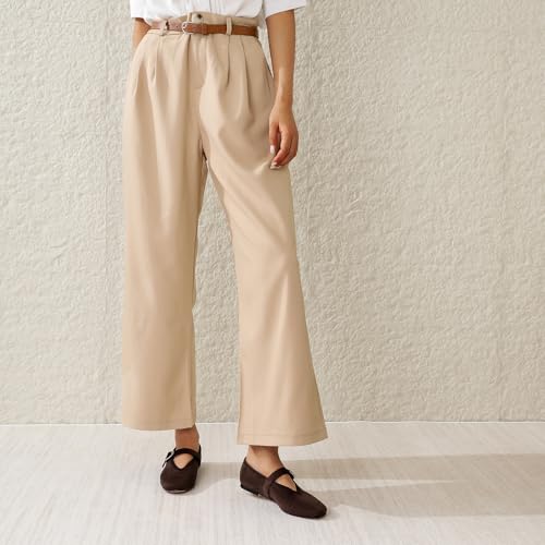 RIBONGZ Women's Flats Foldable Ballet Mary Jane Round Toe Dress Shoes with Ankle Strap Buckle Comfortable Slip On Leather Flat Girls Ballerina Shoes for Office Work Party Walking Casual4